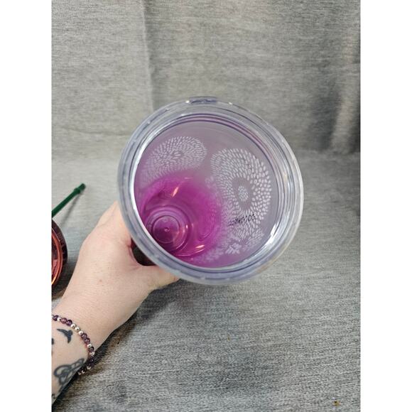 STARBUCKS COFFEE 2013 DANDELION BLOSSOM PURPLE- Tumbler Cold Cup Venti 24 oz - Picture 5 of 5